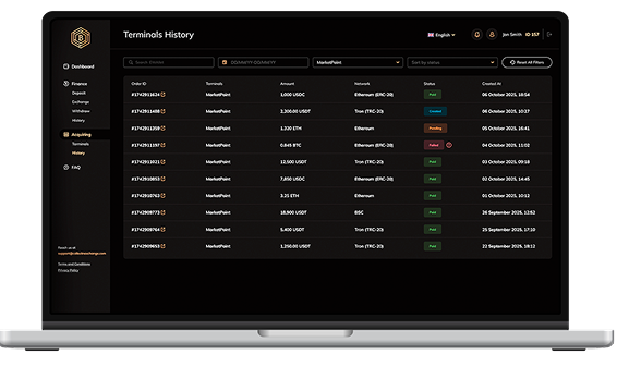 Dashboard on a laptop screen